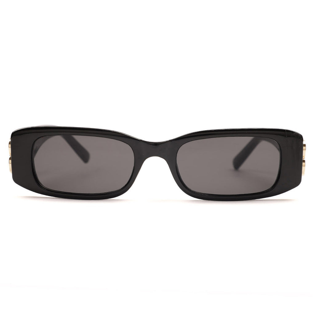 Slim Rectangular Monogram Temple Sunglasses