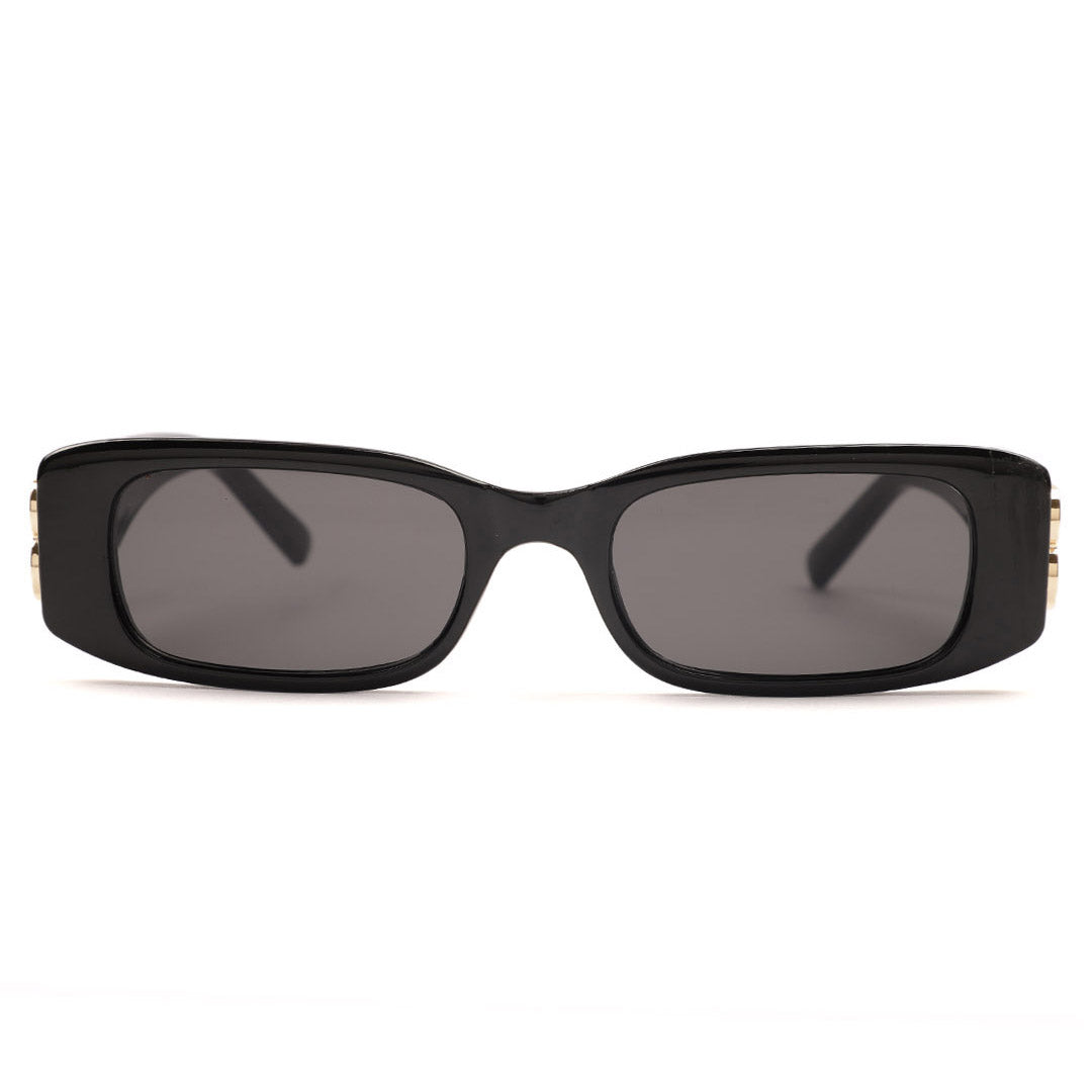 Slim Rectangular Monogram Temple Sunglasses