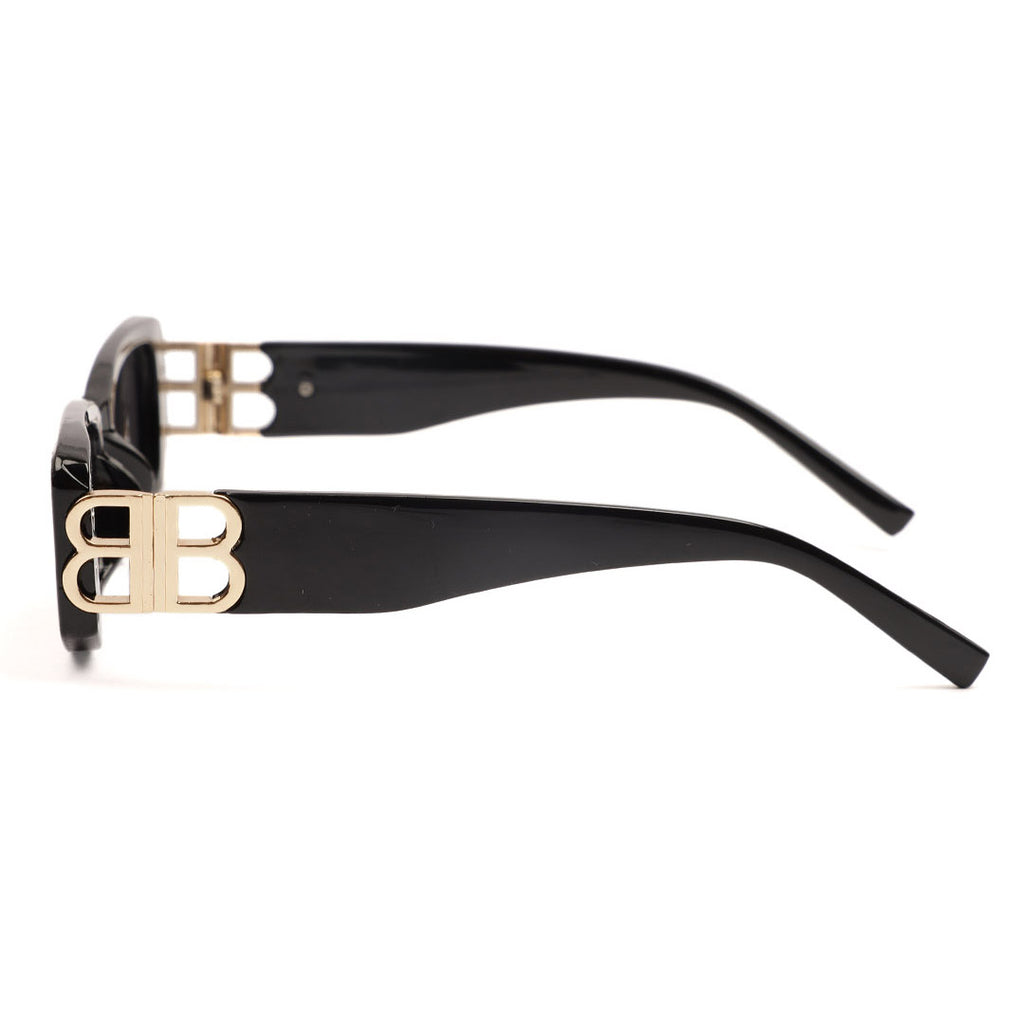 Slim Rectangular Monogram Temple Sunglasses