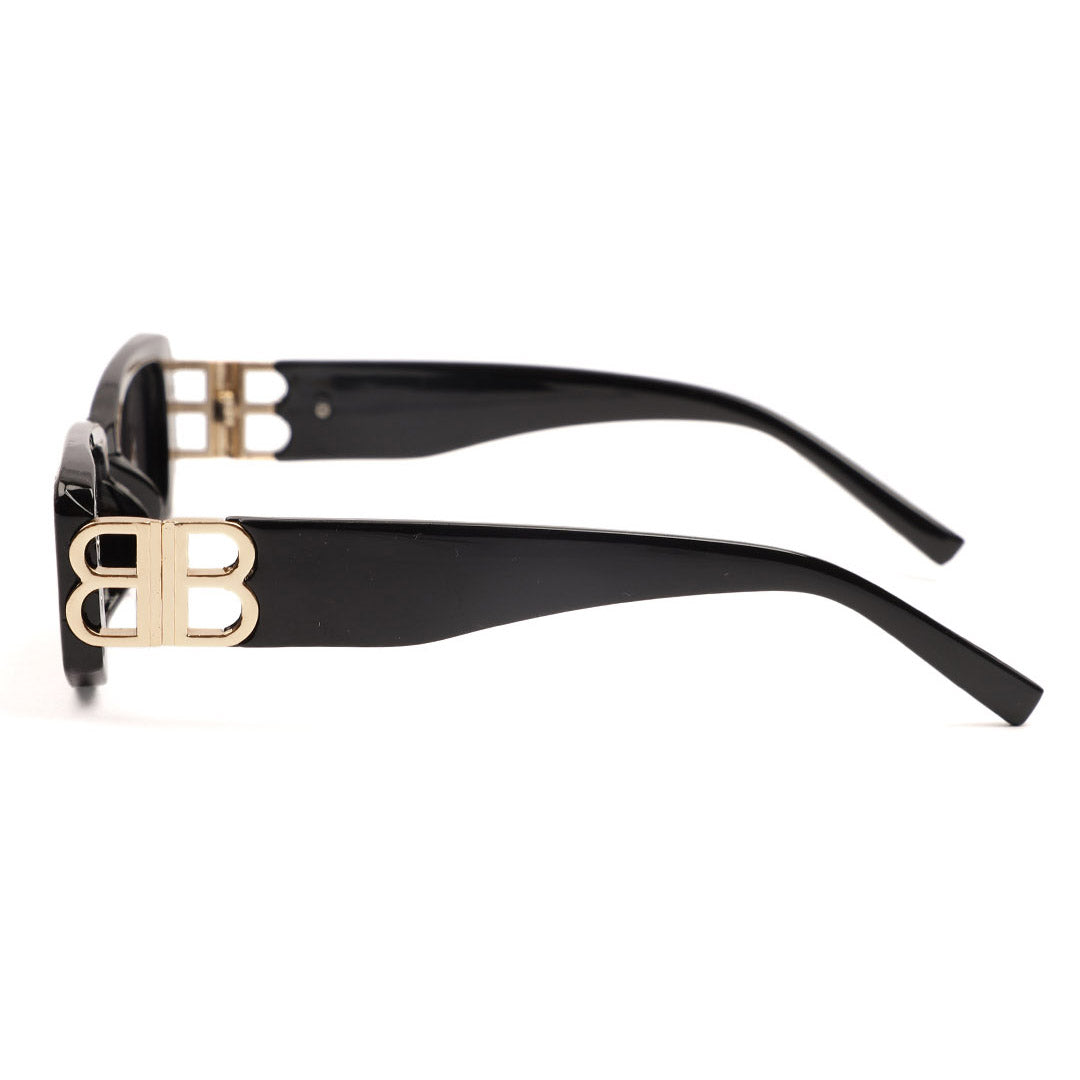 Slim Rectangular Monogram Temple Sunglasses