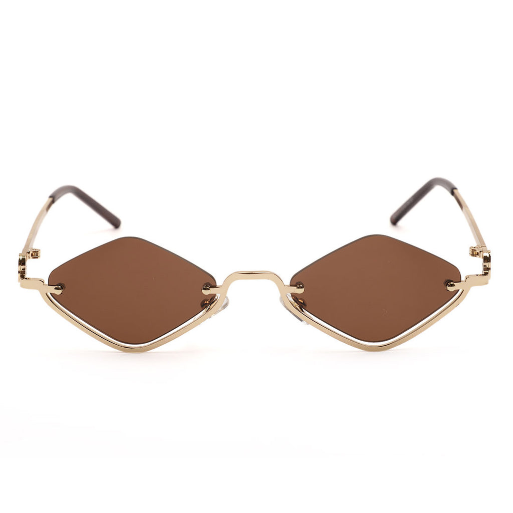 Geometric Rectangle Rimless Sunglasses