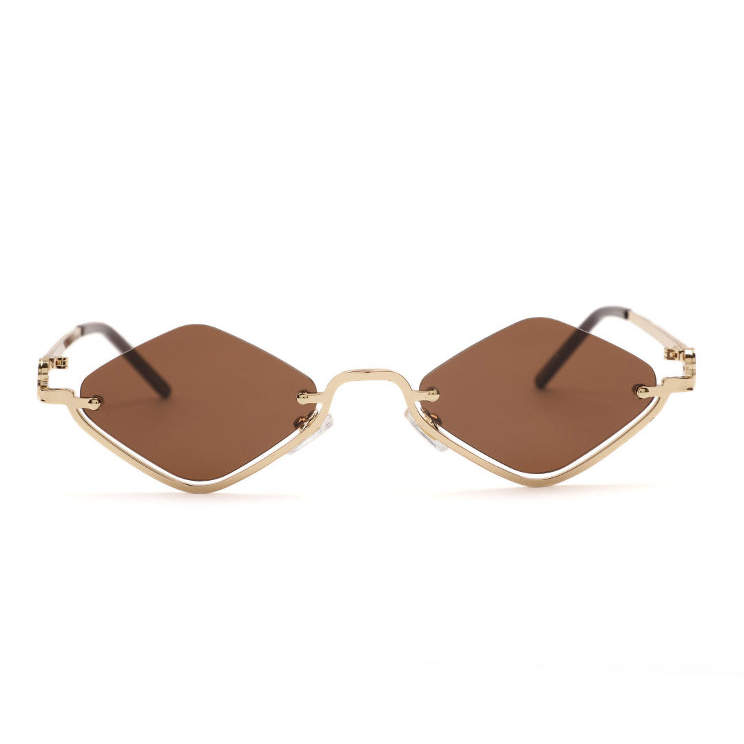 Geometric Rectangle Rimless Sunglasses