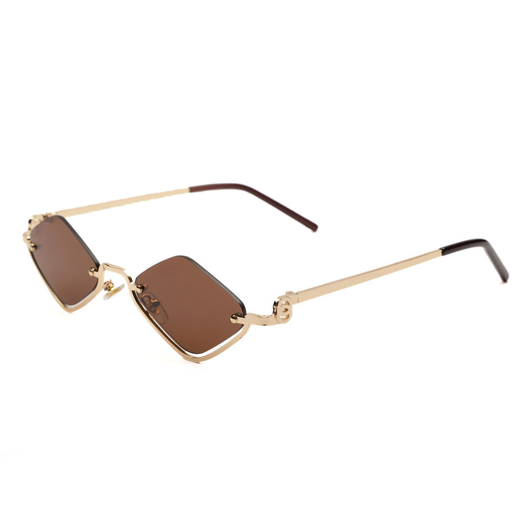 Geometric Rectangle Rimless Sunglasses