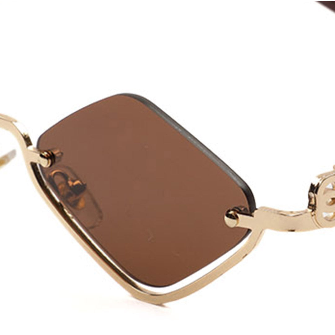 Geometric Rectangle Rimless Sunglasses