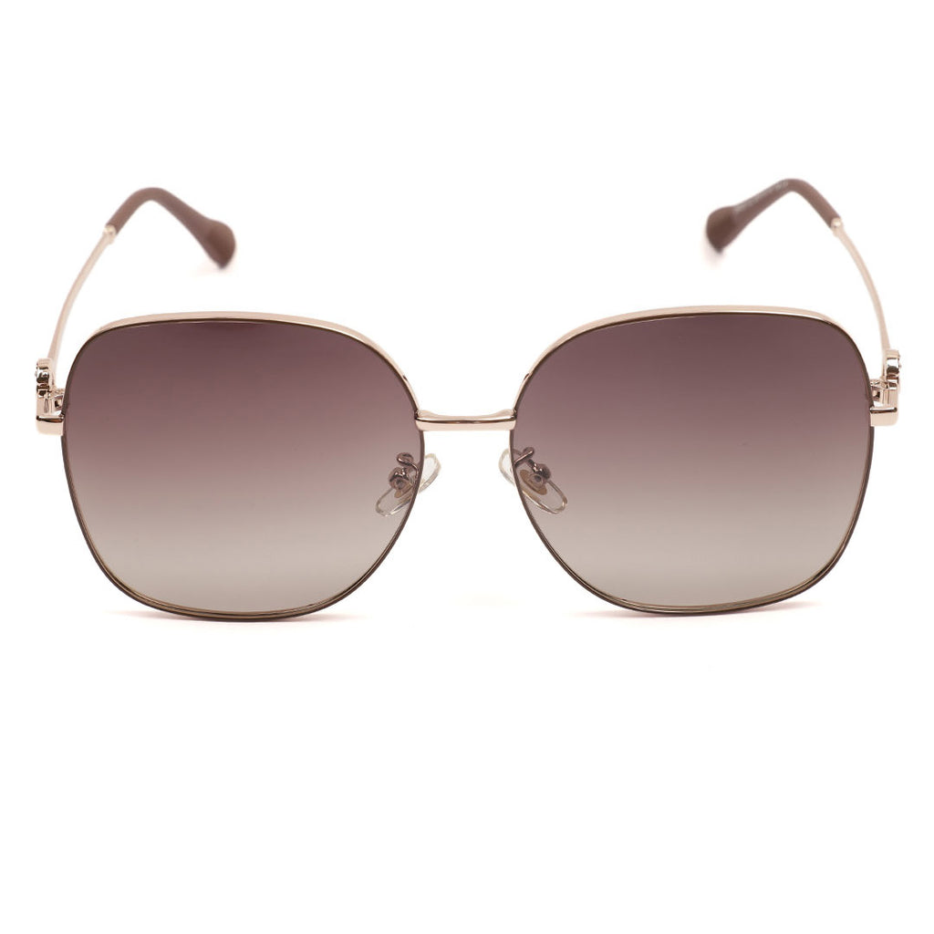 Oversized Rose Gold Logo Sunglasses