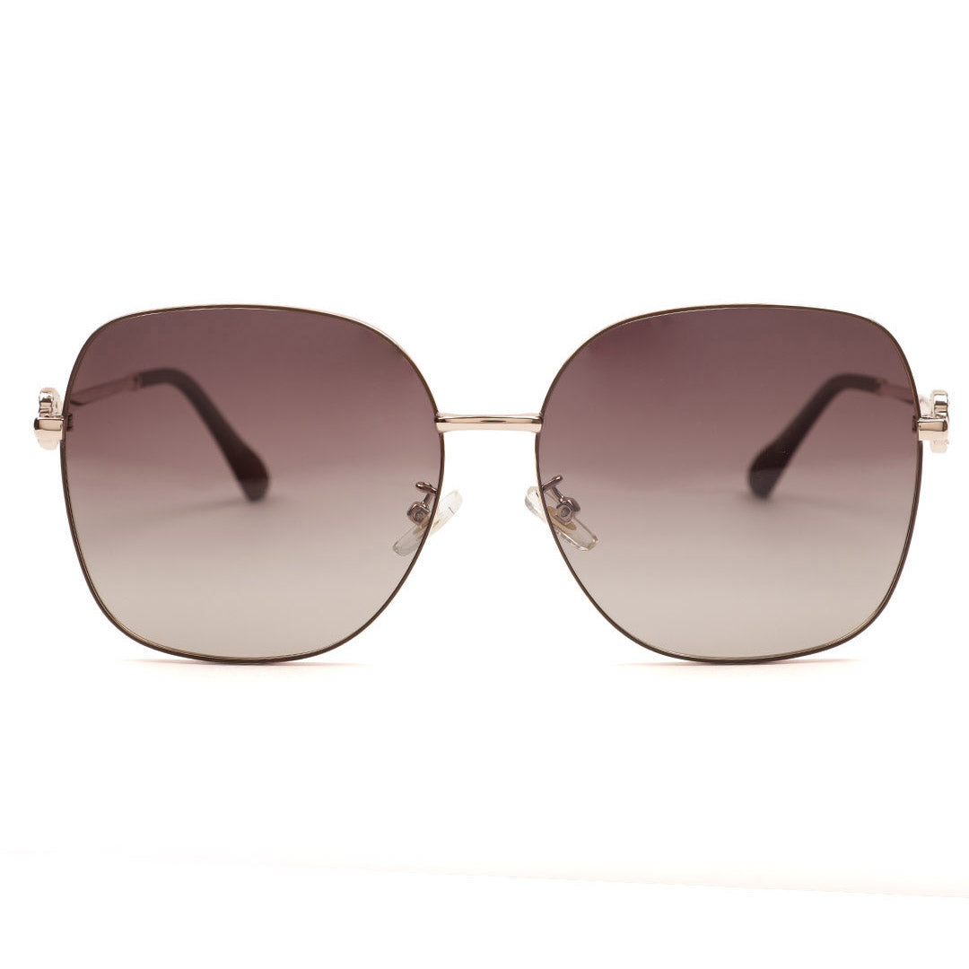 Oversized Rose Gold Logo Sunglasses