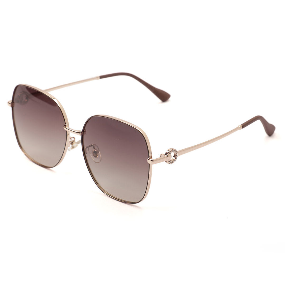 Oversized Rose Gold Logo Sunglasses