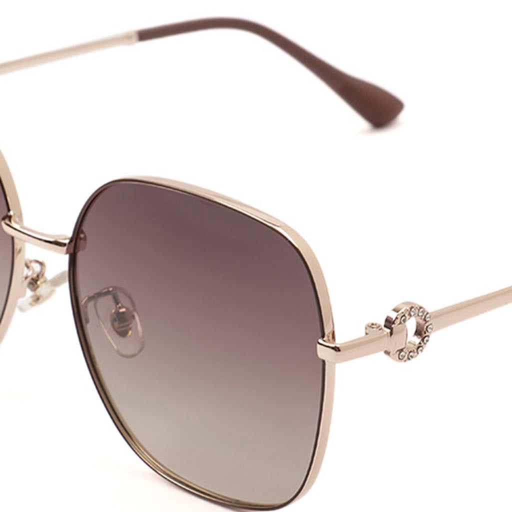 Oversized Rose Gold Logo Sunglasses