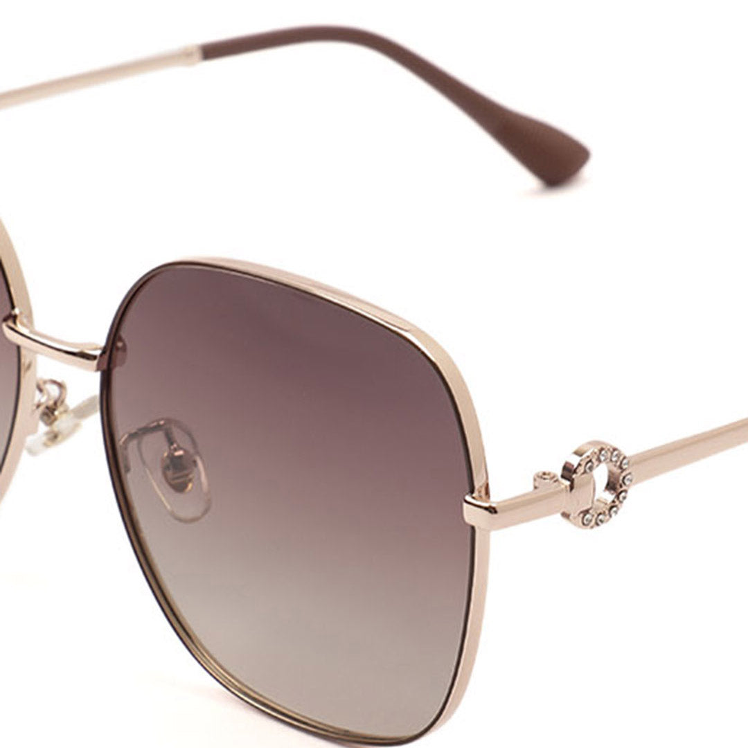 Oversized Rose Gold Logo Sunglasses
