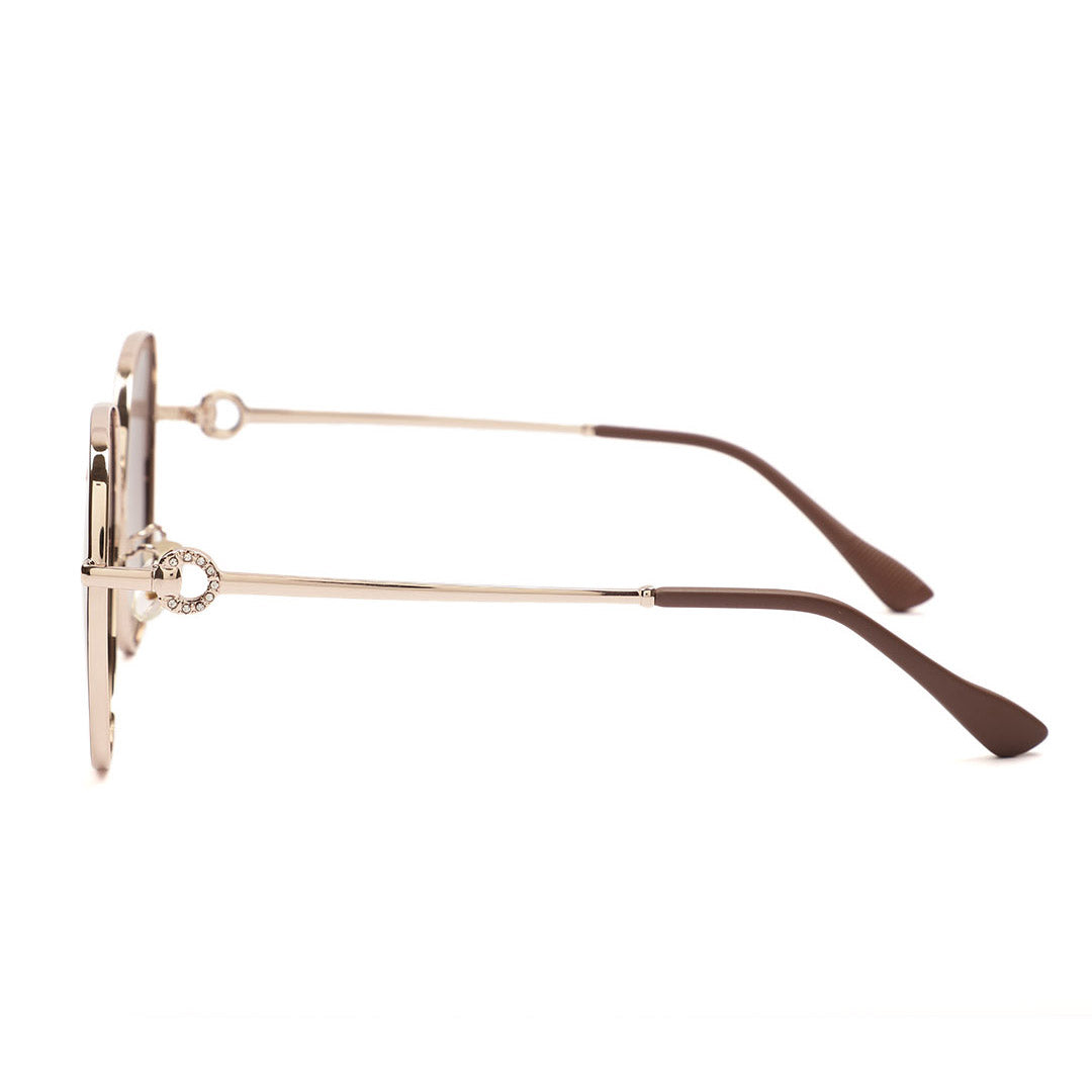 Oversized Rose Gold Logo Sunglasses